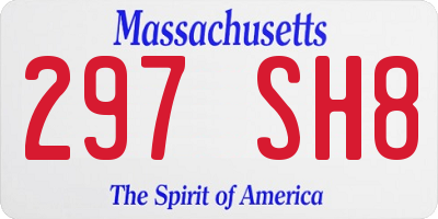MA license plate 297SH8