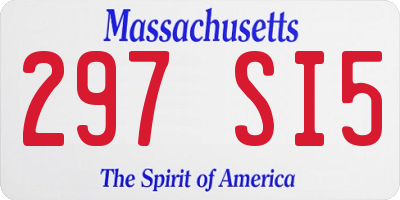 MA license plate 297SI5