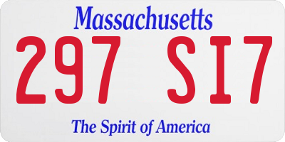MA license plate 297SI7