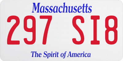 MA license plate 297SI8