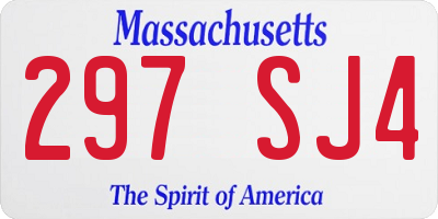MA license plate 297SJ4