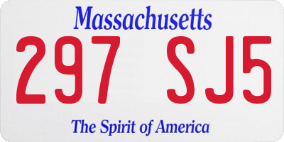 MA license plate 297SJ5