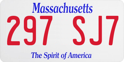 MA license plate 297SJ7