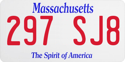 MA license plate 297SJ8