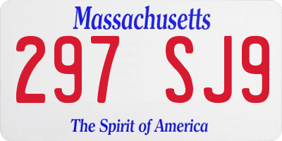 MA license plate 297SJ9