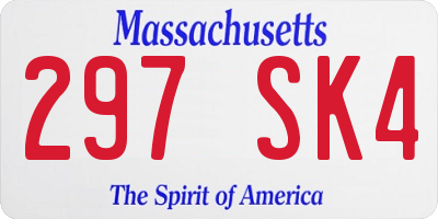MA license plate 297SK4