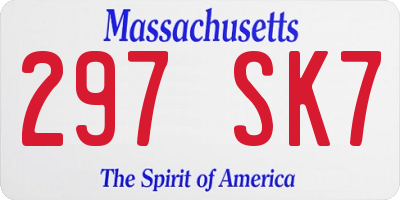 MA license plate 297SK7