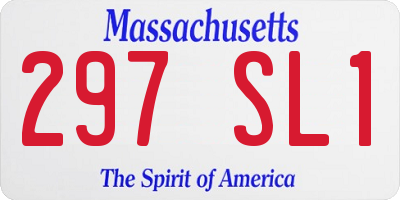MA license plate 297SL1