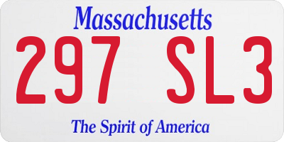 MA license plate 297SL3