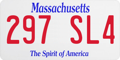 MA license plate 297SL4