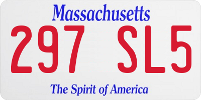 MA license plate 297SL5