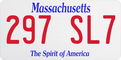 MA license plate 297SL7