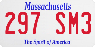 MA license plate 297SM3