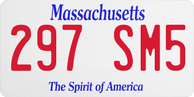 MA license plate 297SM5