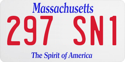 MA license plate 297SN1