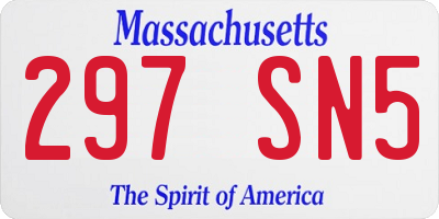 MA license plate 297SN5