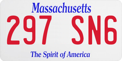 MA license plate 297SN6