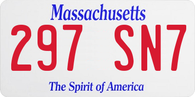 MA license plate 297SN7