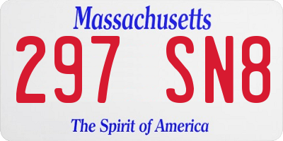 MA license plate 297SN8