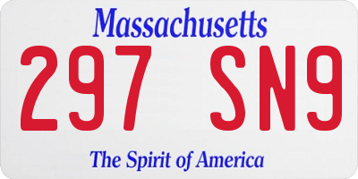 MA license plate 297SN9