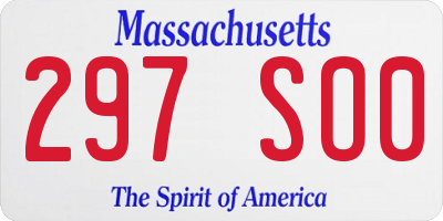MA license plate 297SO0