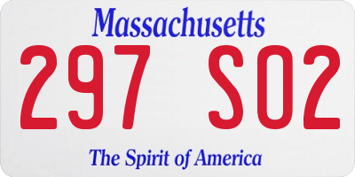 MA license plate 297SO2