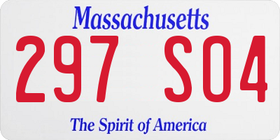 MA license plate 297SO4