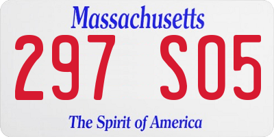 MA license plate 297SO5