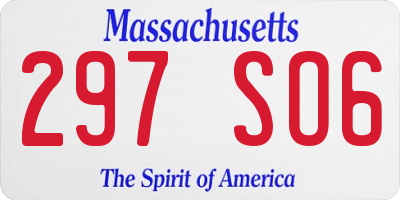 MA license plate 297SO6