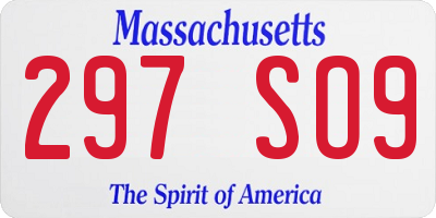 MA license plate 297SO9