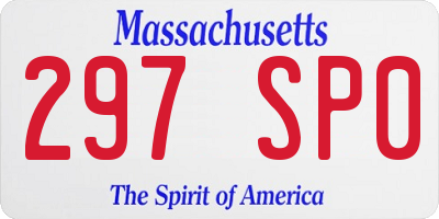 MA license plate 297SP0