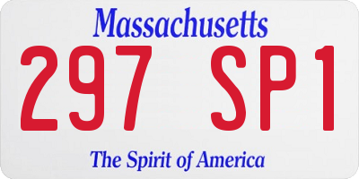 MA license plate 297SP1
