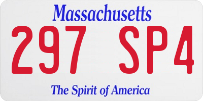 MA license plate 297SP4