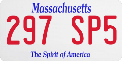 MA license plate 297SP5