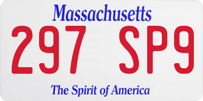 MA license plate 297SP9