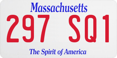 MA license plate 297SQ1