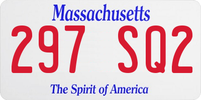 MA license plate 297SQ2