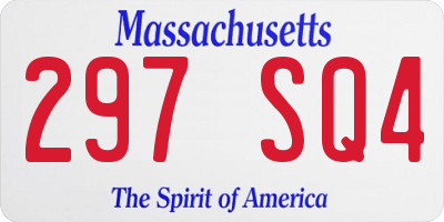 MA license plate 297SQ4