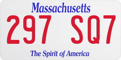 MA license plate 297SQ7