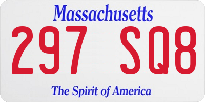 MA license plate 297SQ8