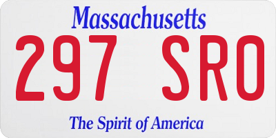 MA license plate 297SR0