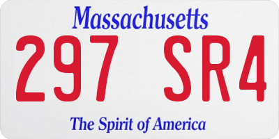 MA license plate 297SR4