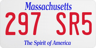 MA license plate 297SR5