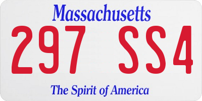 MA license plate 297SS4