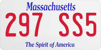 MA license plate 297SS5