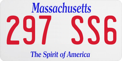 MA license plate 297SS6