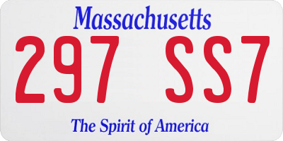 MA license plate 297SS7