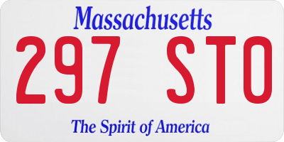 MA license plate 297ST0