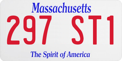 MA license plate 297ST1