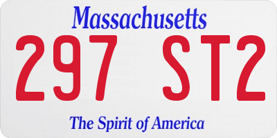 MA license plate 297ST2